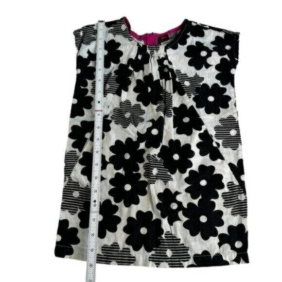 Tea Collection | Black & White Flower Toddler Girl Shift Dress Size 4T - Picture 4 of 7